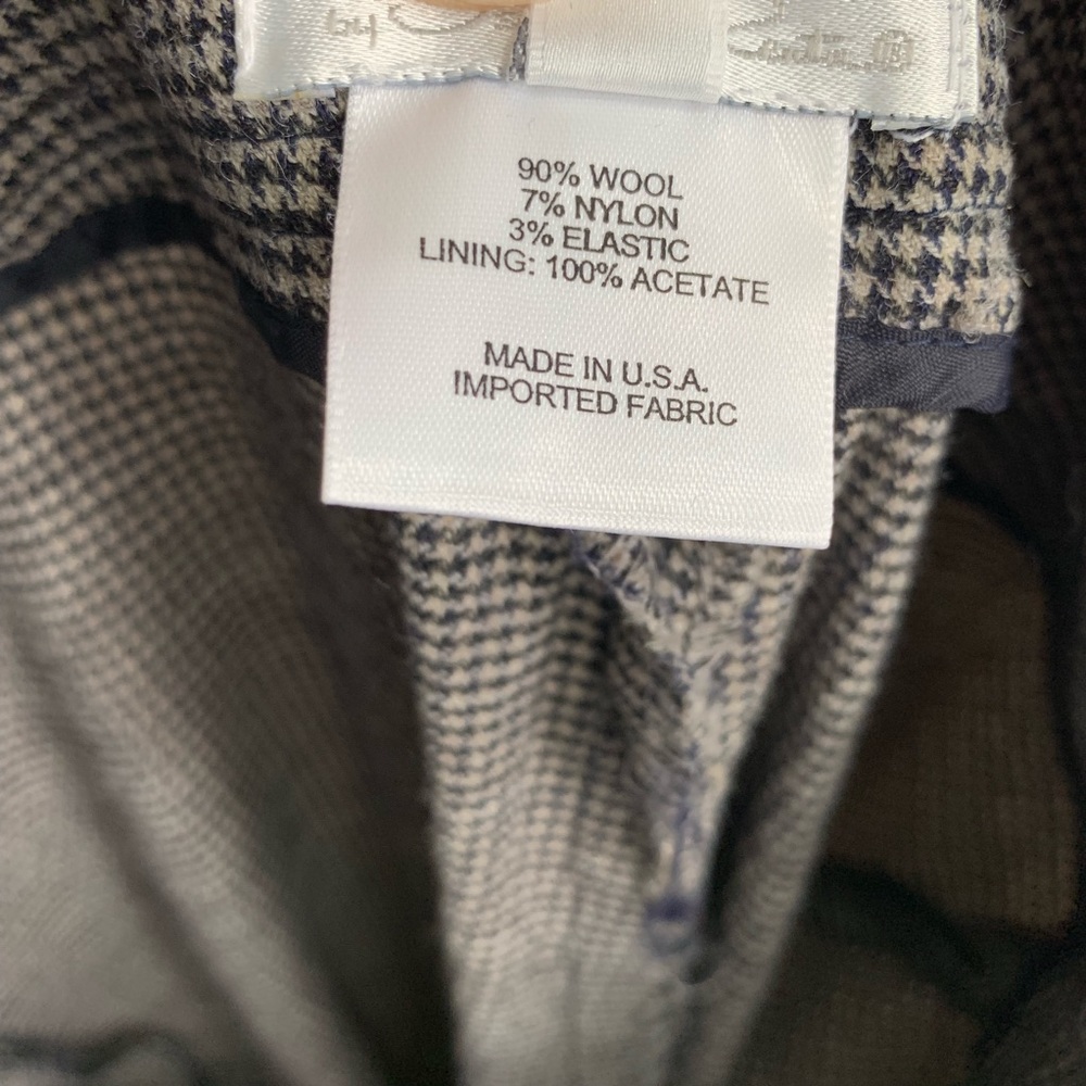 Oscar de la Renta Wool Houndstooth Print Trousers - Picture 6 of 6